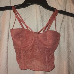 Very Sexy Lightly Lined Long Line Bustier Size 32D Withered Rose (NWT)